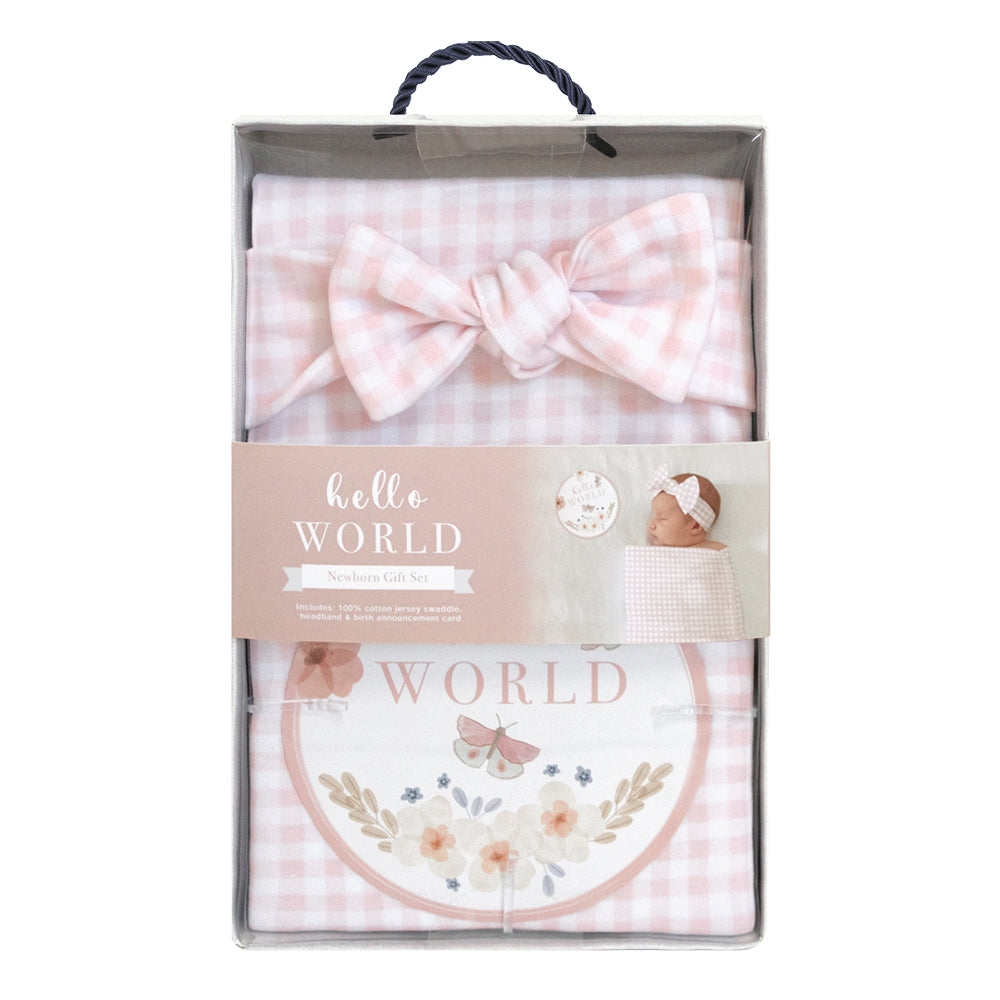 Hello World Gift Set - Pink Gingham Set/3