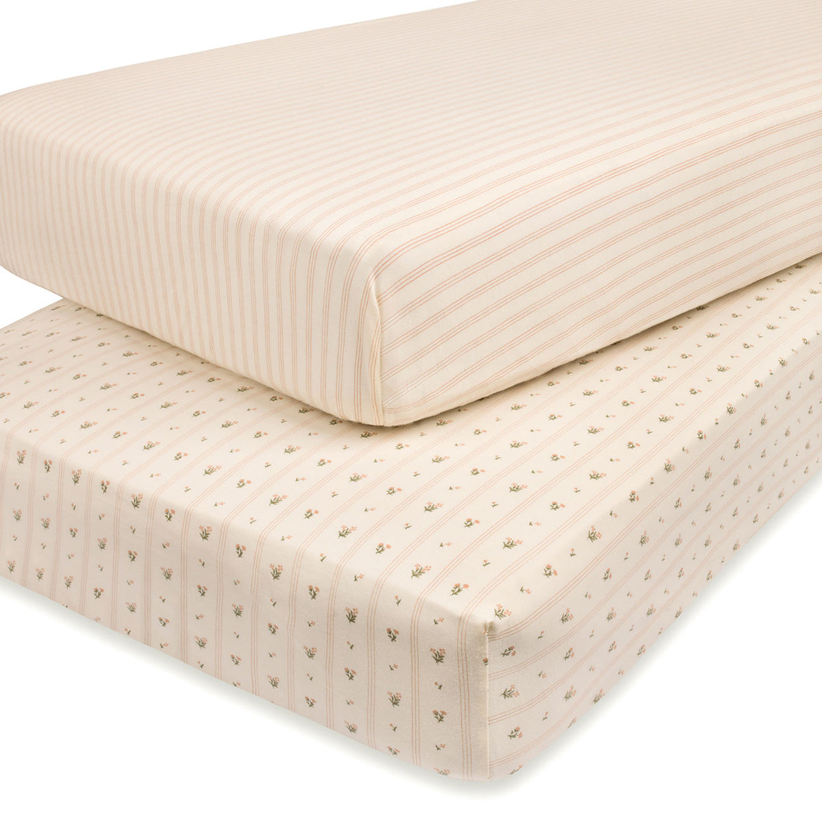 Forro para Cuna Floral y Líneas Set/2