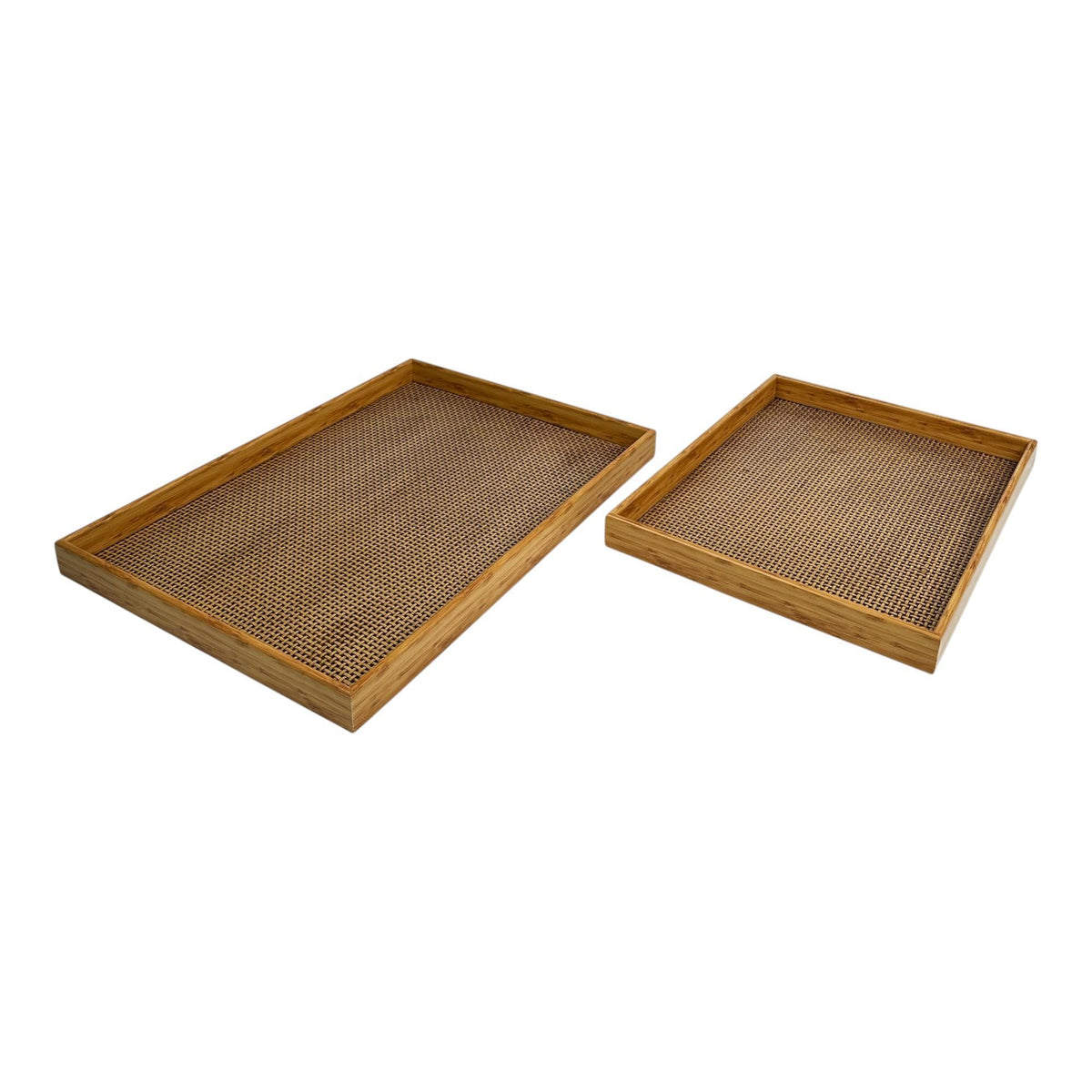 Bandejas de rattán set de 2 piezas