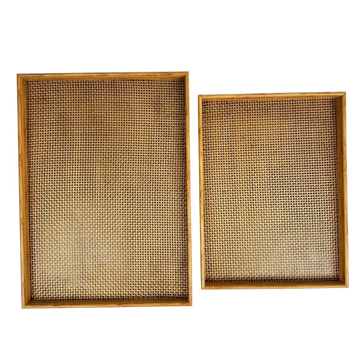 Bandejas de rattán set de 2 piezas