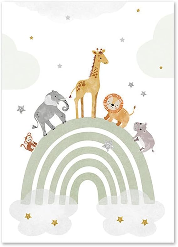 Cuadro Arco Iris con Animales