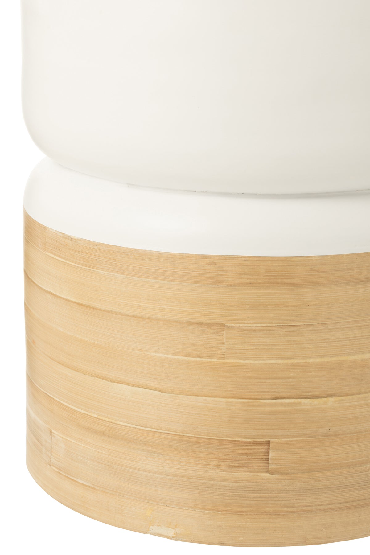 Mesita Auxiliar Redonda De Bambú