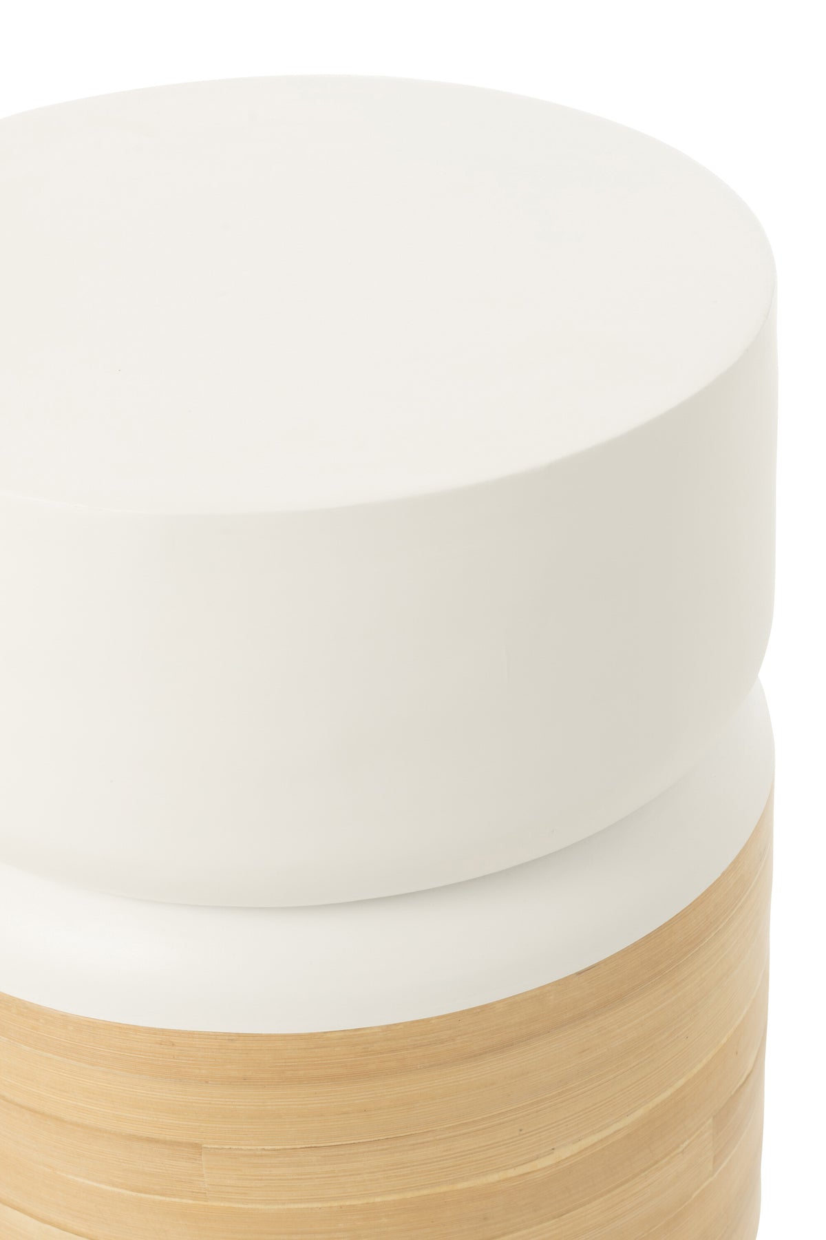 Mesita Auxiliar Redonda De Bambú