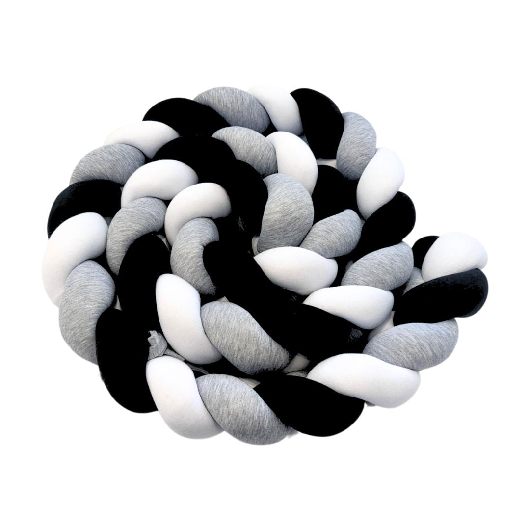 Bumper Trenzado Blanco/Negro/Gris