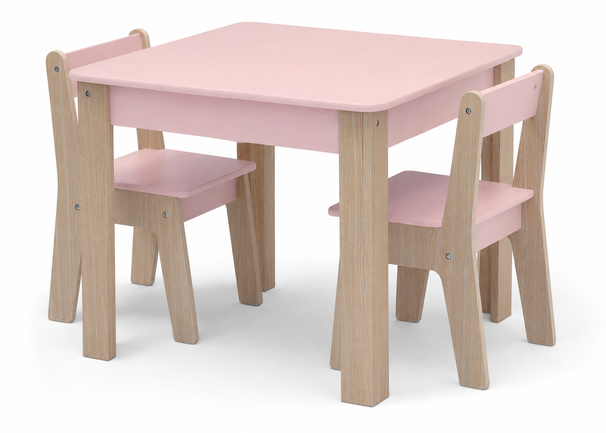 Juego de Mesa c/2 Sillas Natural Rosado