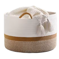Cesta Blanca/Amarilla Jute