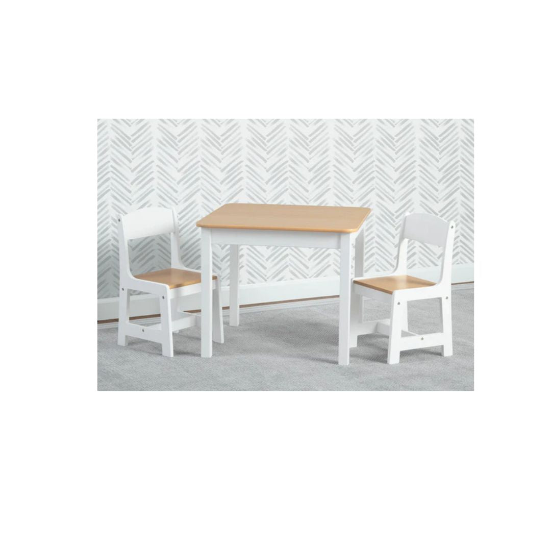 Juego de Mesa c/2 Sillas Bianca Blanco/Natural