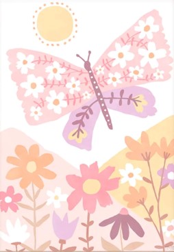 Cuadro Canvas Flower Butterfly