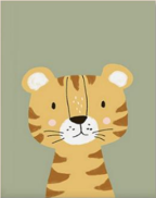 Cuadro Tigre con Fondo Verde