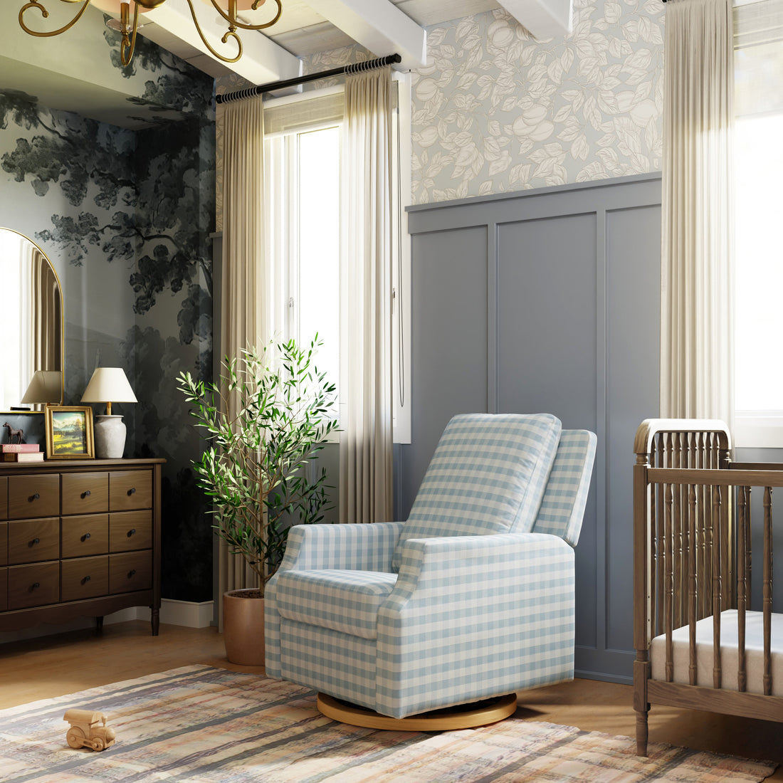 Mecedora Crewe Blue Gingham