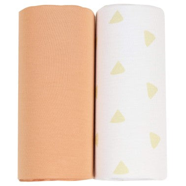 Tan and Terracota  Swaddle Blanket 2pc