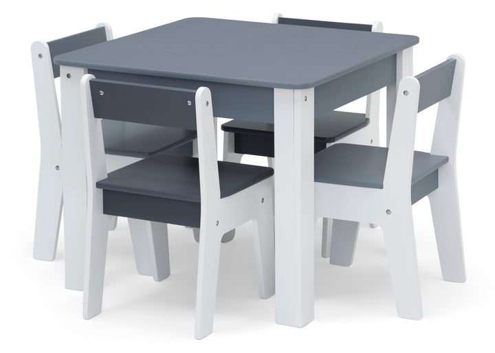 Juego de Mesa c/4 Sillas Gris y Blanco