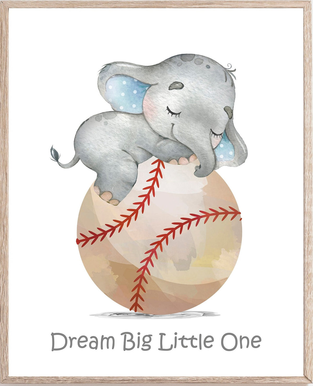 Cuadro Elefante en Pelota de Béisbol