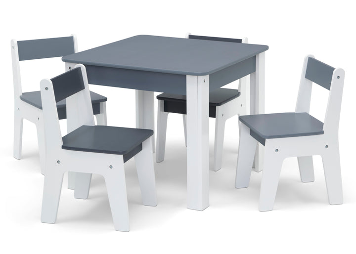 Juego de Mesa c/4 Sillas Gris y Blanco