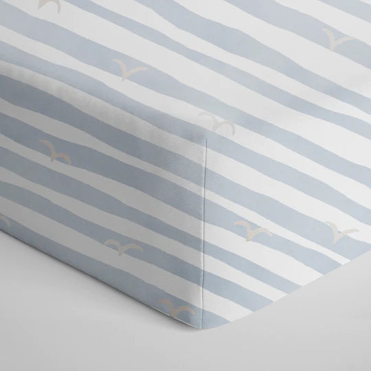 Cotton Jersey Fitted Sheet Blue stripes