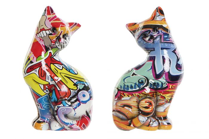 Escultura Gato Multicolor