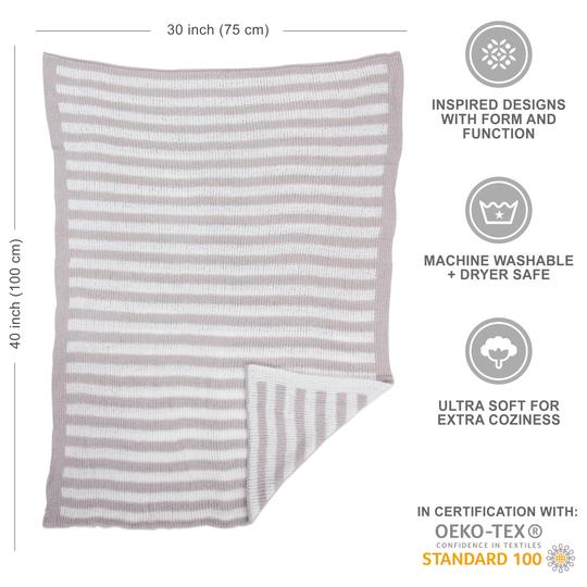 Stripes Chenille Blanket - Grey